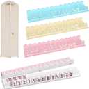 RUKANG 4 PCS 17.5 Inch Mahjong Racks with Magnetic Pushers, Scalloped Racks