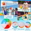 SCIONE Beach Balls Bulk 24 Pack - 9" Inflatable Beachballs Swimming Pool Toys for Kids Summer Water Games, Kids Birthday Party Favors Lua/Hawaiian Tropical Theme Decorations Supplies
