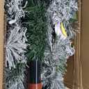 7.5FT Pre-lit Snow Flocked Christmas Tree Spruce with Remote Control, 600 Warm White Multi-Color Lights, Artificial Hinged/Feel Real/Realistic for Home, Holiday Decoration Dual Color LED