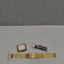 Slim Metal Band with Apple Watch Band 40mm 41mm 38mm 45mm 44mm 42mm, Dressy Stainless Steel Chain Strap for Women Man iWatch Bands Series 9 8 7 6 5 4 3 2 1 SE SE2 (Gold)