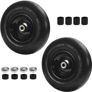(2-Pack) 4.00-6 Wheelbarrow Tires, 13 Inch Pneumatic Tire and Wheel with 5/8" or 3/4" Bearings, 1.75"-5.75" Center Hub 4.00-6 Pneumatic Tire for Wheelbarrows, Trolleys, Garden Carts
