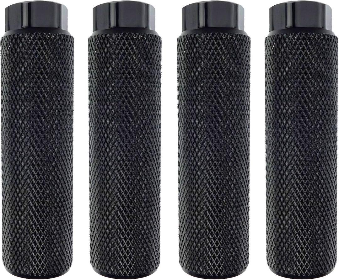 2 Pairs Aluminum Alloy Bike Pegs for Mountain Bike Cycling Rear Stunt Pegs Fit 3/8 inch Axles (Black)