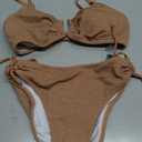 Blooming Jelly Womens Sexy 2 Piece Bikini Sets Cheeky High Cut Bathing Suit Color Block Textured U-Wire Swimsuits 2026 (Brown, M)