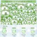 Jadive 200 Pieces Pearl Beads for Vase Filler Centerpieces, No Holes Pearl Makeup Beads for Wedding Holiday Party Home Brushes Holder Decor, 10/14/20/30 mm(Sage Green)
