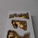 Glintoper 3 Pack Easter Bunny Figurines Decor, Mini Resin Golden Bunnies Spring Sculpture Tabletop Ornament, Rabbits Festival Present for Garden Home Table Office Dining Room Mantle Party Supplies