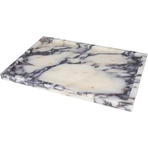 Real Luxurious Natural Marble Vanity Tray Genuine Marble/Stone Storage Tray for Home Decor Bathroom/Kitchen/Vanity/Dresser Non-Resin/Non-Ceramic (12" x 8" x 0.6", Engraving Tray-purple)