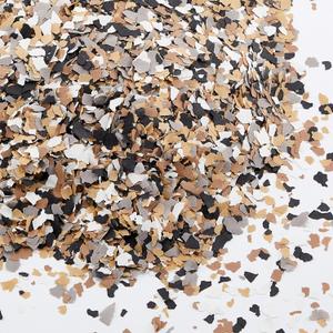 Taiyin 2.8 Kg/ 6.17 lb Blend Decorative Color Chips Epoxy Flakes for Garage Floor Blend Concrete Coatings Paint Chips for Wall Interior Exterior Basement(6-8 mm,Black, White, Grey, Yellow)