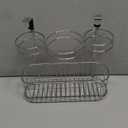 mDesign Over-Cabinet Hair Care Tools Holder for Hair Dryer, Flat Iron, Curling Wand, Straightener - Chrome