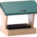 Birds Choice SN200 Two-Sided Hopper Feeder, Recycled Bird Feeder, Medium, Taupe/Green