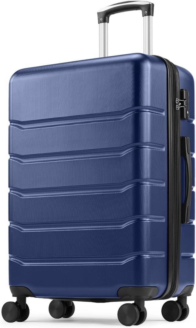 Sweetcrispy 29IN Carry on Luggage, Expandable Hard Shell ABS Suitcase with 360 Swivel Wheels, TSA Lock, Lightweight, Navy Blue