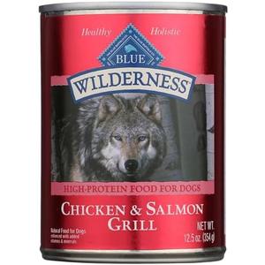 Blue Buffalo, Wilderness Canned Salmon and Chicken Grill for Adult Dogs 12 Pack, BB: 13 Jun 2028