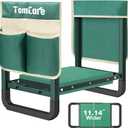 TomCare Garden Kneeler and Seat 11.14” Wider Larger Soft Kneeling Pad Garden Bench with 2 Large Tools Pouches Heavy Duty Foldable Garden Stool Gardening Gifts for Women Men Gardeners Seniors, Green