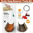【2025 New】45 FT Double Mode Drain Snake Tools, 10-in-1 Drain Auger for Sink and Drain Unblocking, Plumbing Snake for Kitchen, Bathrom and Shower Sink, Snake for Real DYIs