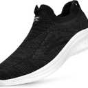Women's Walking Shoes Lightweight Comfort Workout Casual Non Slip Fashion Sneakers (8.5, Black White)