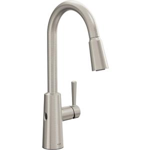 Moen Riley Spot Resist Stainless Hands-Free Touchless Sensor Single Handle Pull Down Kitchen Faucet, 7402EWSRS