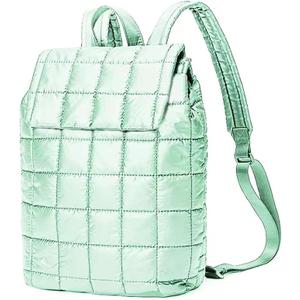 Niumike 10L Quilted Casual Daypacks Lightweight Shoulder Bag Solid Green Color Waterproof  Flap Backpack for Traveling Hiking
