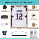KCRasan Jersey Frame Display Case - Jersey Display Case - Large Lockable Frames Shadow Box with UV Protection for Baseball Basketball Football Soccer Hockey Sport Shirt Military Uniform Oak Finish