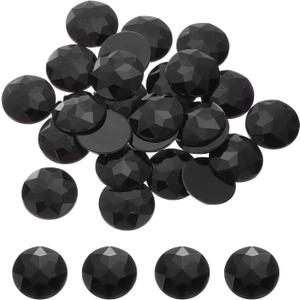 MECCANIXITY Flat Back Round Acrylic Rhinestones,25mm Black Flatback Crystal Rhinestones for Crafts Clothes Shoes DIY Decoration Gifts 25Pcs