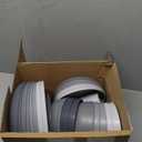 Klickpick Home 32 Pieces wheatstraw Dinnerware Set with 8 Each of Dinner Plates Desert Plates Cereal Salad Bowls Cups Unbreakable Modern Dinner Set for Microwave Dishwasher Safe Reusable Grey stone