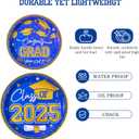 2025 Graduation Plates and Napkins ,Blue and Gold Class of 2025 Congrats Tableware,Disposable Luncheon Plates & Cocktail Napkins for Graduation Party Decorations,Serve 30