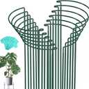 Joyhalo 12 Pack Peony Cages and Supports, 32 Inch Adjustable Plant Stakes for Outdoor Plants, Plant Support Stakes, Peony Cage with 15 Pcs Twist Ties, Flower Stakes Peonies Support Cages for Plants