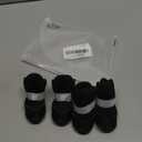 QUMY 4PCS Dog Shoes for Small Dogs, Hot Pavement Summer Puppy Dog Boots & Paw Protectors with Soft Anti-Slip Rubber Sole, Mesh Breathable Dog Booties for Hardfloors, Walking Running Black, Size 1.29"x0.98"(L*W)