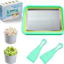 Mini Rolled Ice Cream Maker, Frozen Yogurt Rolls Tray, Instant Cold Plate Ice Cream Maker, Homemade DIY Smoothies, Ideal for Family Activities, Mint Green