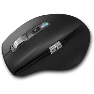 Wireless Bluetooth Side Scroll Mouse with Multi-Device, Ergonomic Computer Mice with Smart Flying Scroll, Quiet Click 4-Level DPI for Computer, Laptop, iPad, Tablet, MacBook (Black)