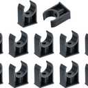 uxcell 16Pcs PVC Water Pipe Clamps Clips, U-Shaped Tubing Hose Buckles, Irrigation Tube Holder for 25mm OD for TV Trays Tubing Hose Hanger Support Tubing, Black