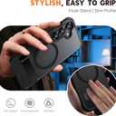 Strong Magnetic for Samsung Galaxy S25 Case with Screen Protector + Lens Protector, Fit for MagSafe,Mil-Grade Drop Protection, Seamless Stand, Translucent Black