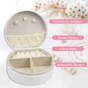 Travel Jewelry Case Organizer for Women  Small Portable Jewelry Box for Rings, Earrings, Necklaces  Personalized Initial Jewelry Holder with Bow Design, Mini Jewelry Storage Gift