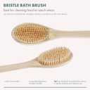 3 x EcoTools Bath Bristle Brush, Bath Brush with Long Handle, Cleanse Back & Hard-to-Reach Areas, Eco Friendly Shower Brush for Exfoliating, Cruelty Free Nylon Bristles, Vegan, 1 Count