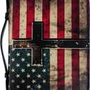 Bible Cover, Bible Carrying Book Case for Men,Protective Bible Organizer Holder Bag with Handle and Zippered Pocket, Christian Gift for Girls Boy (American Flag, XXL)