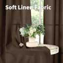 YoungsTex Dark Brown Linen Curtains for Living Room 2 Panels, Chocolate Light Filtering Window Drapes with Rod Pocket Back Tab Textured Semi Sheer for Dining Bedroom, 52 X 72 Inch