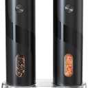 CIRCLE JOY Electric Salt and Pepper Grinder Set Top-Refill Automatic Salt and Pepper Mill Grinder, Battery Operated Adjustable Coarseness, Easy Filling Upgraded Larger Capacity with Led Light
