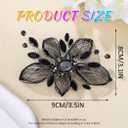 CASDRE Rhinestone Bridal Hair Barrette Black Leaf Bride Wedding Hair Clips Crystal Hair Accessories for Women and Girls