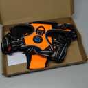 PHOEPET Reflective Dog Harness Large Breed Adjustable No Pull Vest with with Handle 2 Metal Rings 3 Buckles [Easy to Put on & Take Off](L, Orange)