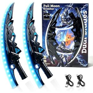 2-Pack 7 Colors Transforming Light Up Sword for Adults Kids 8+