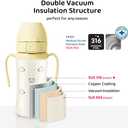 GROSMIMI Insulated 316 Stainless Steel Spill Proof Straw Cup, Water bottle with Flip Top for Toddlers, BPA Free (air balloon, 10oz)