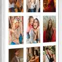 13.5x19.5 Collage Frame with 9 Openings 4X6 Pictures, Multiple Picture Frame with Mat, Wall or Tabletop Decor, White Wood Grain,2 Pack