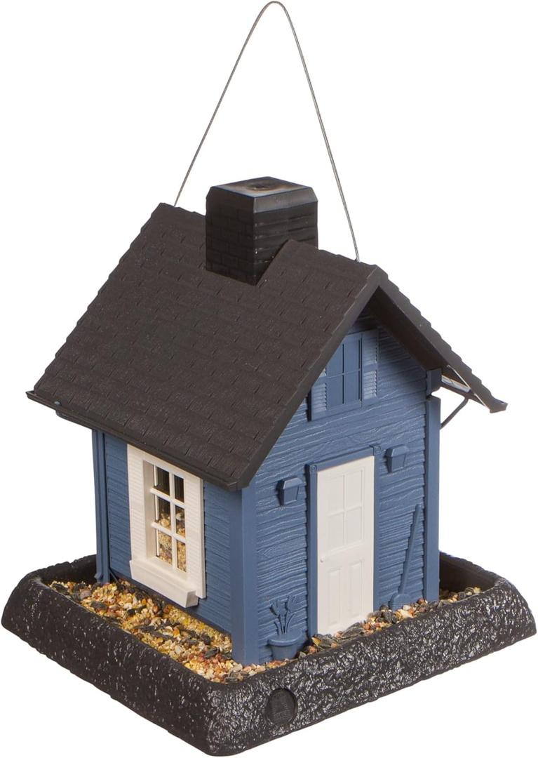 Blue Cottage Birdfeeder, 9.5 x 10.25 x 13.25 (9085)