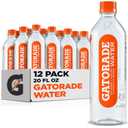 Gatorade Water, Unflavored, Electrolyte infused for great taste, Alkaline PH 7.5 or higher, 20 Fl Oz (Pack of 12)