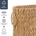 Coeusy Toilet Paper Storage Basket, Water Hyacinth Toilet Paper Holder for Up to 6 Mega Rolls, Wicker Basket for Bathroom Accessories Organizer, Boho Hand Woven Rattan Decorative Decor, Natural