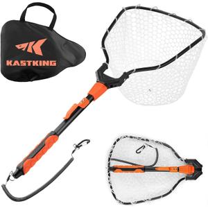 KastKing Titanet Fishing Net, Durable Aluminum Handle, Non-Slip Hi-vis Grip, Compact Storage Bag & Lanyard, Ideal for Kayak & Wading Fishing, Two Net Options