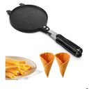 Dicunoy Waffle Cone Maker, Nonstick Ice Cream Cone Maker, 6.7" Egg Roll Crepe Pan, Camp Pancake Crispy Cone Omelet Mold for Waffle Cups, Choco Tacos, Fuel Gas Stoves Only