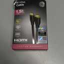 GE UltraPro 8K HDMI 2.1 Cable with Ethernet, 1.5ft, Ultra High-Speed 48Gbps, Supports 8K@60Hz, 4K@120Hz, HDR, eARC, Dolby Atmos, Braided Black, 84679