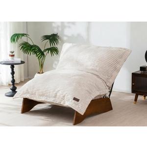 MAXYOYO Adjustable Living Room Chair, Convertible Bean Bag Chair & Recliner with Frame, Removable Cushion Floor Sofa Corded Fabric, Soft Upholstered Lounge for Bedroom, Dorm, Beige, Large, 39.4"D x 37.8"W x 34.5"H