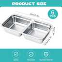 6Pcs 304 Stainless Steel Snack Containers, 2 Compartments Portable Food Storage Bento Boxes with Lids, Divided Meal Prep Lunch Box Food Container Dishwasher Safe