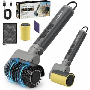 Electric Grill Brush, Cordless Rechargeable Grill Cleaner, 58W BBQ Cleaning Brush with 5200mAh Battery, 150-Min Runtime, 3 Speeds, Angle Adjustable, IPX7 Waterproof, Anti-Shedding for Outdoor Barbecue (Black)