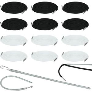 12 Pcs Drawstring Cord 66 Inches Replacement Drawstring with Easy Threader Tool, String Replacement for Sweatpants Shorts Pants Jackets Coats(Black, White)
